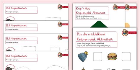 Graad R Klanke Knip-en-Plak Aktiwiteite u (teacher made)