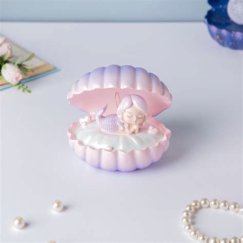 Shell And Mermaid Resin Lamp Decor Pink Online - Premium Decor Object ...