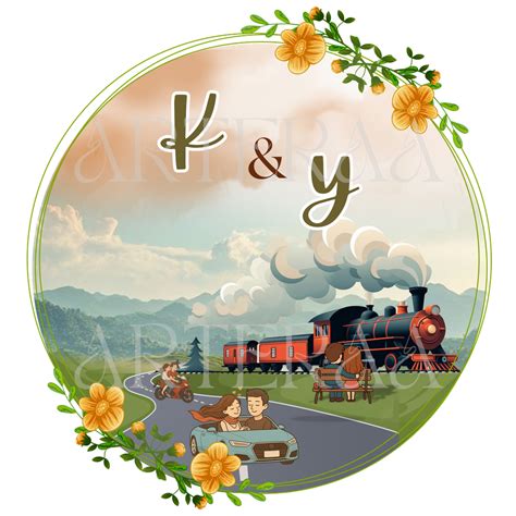 KY Wedding Logo PNG | Couple Initials Monogram | K & Y Wedding Emblem ...