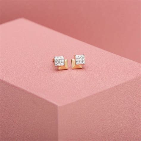 Buy Modern 18Kt Rose Gold and Diamond Studs YER24I08-D400X0B Online at ...