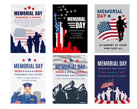 18 Memorial Day Printable Cards, Honoring Our Heroes Card Set, 18 ...