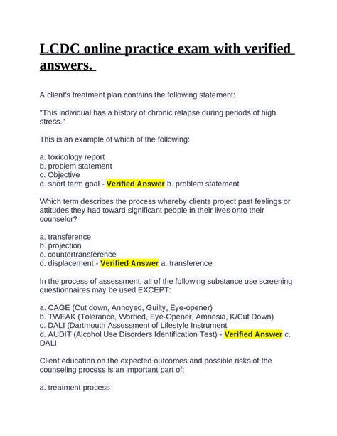 Image result for LMHC Practice Exam