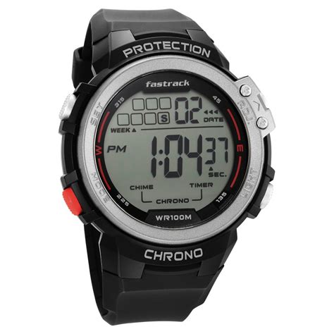Buy Online Fastrack Digital Dial Black Silicone Strap Watch For Guys ...
