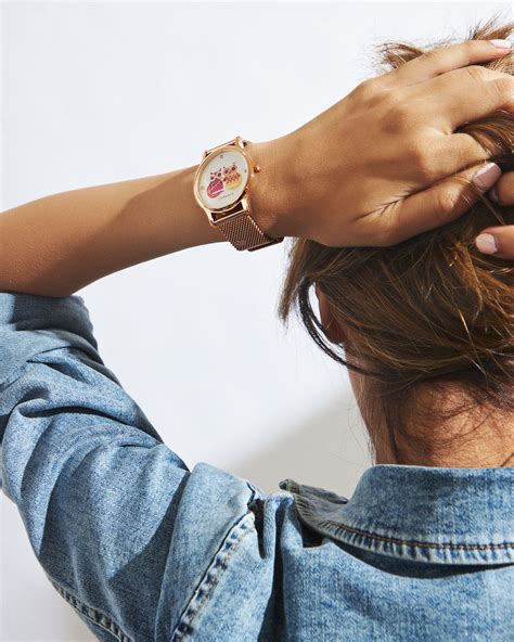 Teal by Chumbak Being Catty Watch, Stainless Steel Mesh Strap