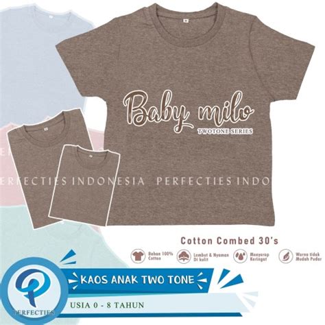 Jual Kaos Polos Anak Lengan Pendek Model Twotone Combed 30s - Baby Milo ...