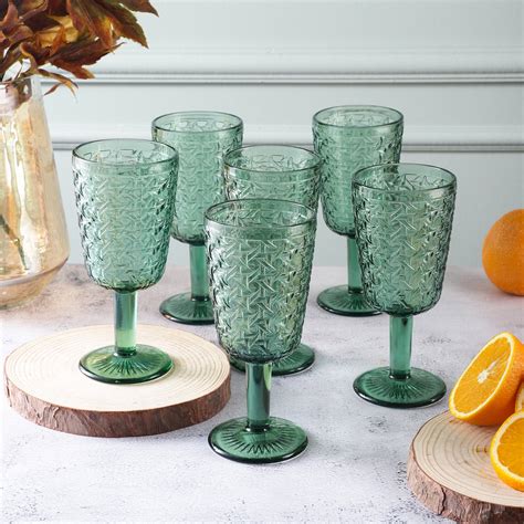 Tinted Goblet- Green – The Decor Mart