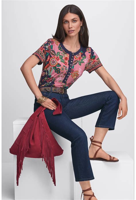 Buy THE JANIE FAVORITE SHORT SLEEVE HENLEY TEE | Johnny Was