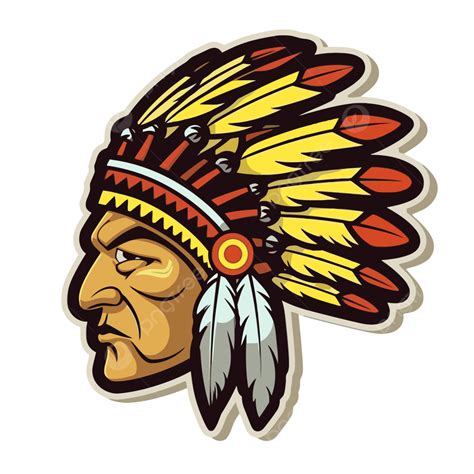 An Indian Chief Head Mascot Clipart Vector, Head Clipart, Indian ...