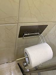 K.K. VillA Stainless Steel No Drill Self Adhesive Toilet Paper Holder ...
