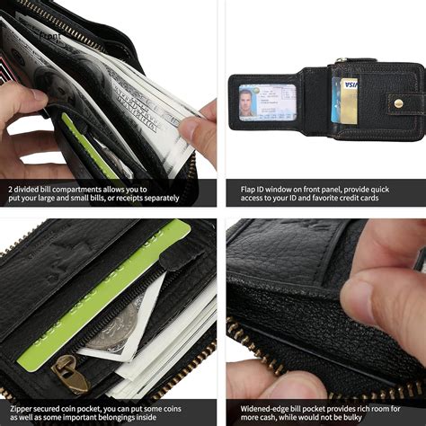MINGCLAN Zipper Wallet Men RFID Blocking Leather Bifold India | Ubuy