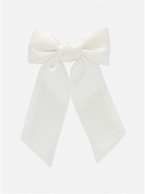 Women's White 1pk Short Bow Hair Clip | Primark