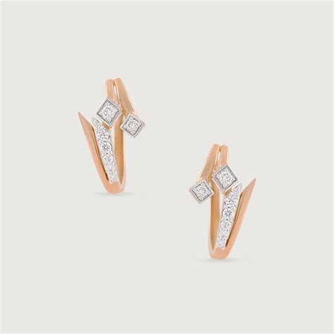 Groovy Glimmer Gold & Diamond Hoop Earrings