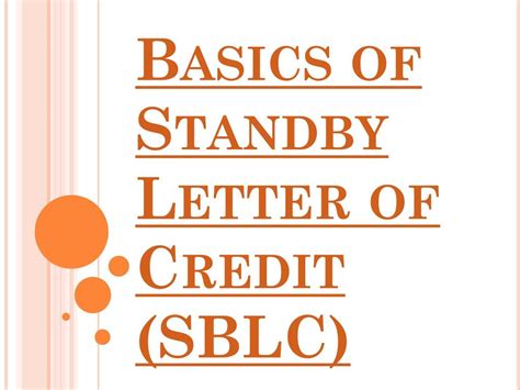 PPT - Standby Letter of Credit (SBLC) & Its Types PowerPoint ...