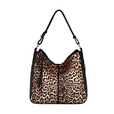 Mellow World Maya Leopard Print Hobo Bag with Adjustable Shoulder Strap