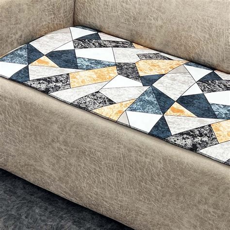 ALERMO Velvet Printed Sofa Seat Cover For 7 Seater With Heavy Antiskid ...