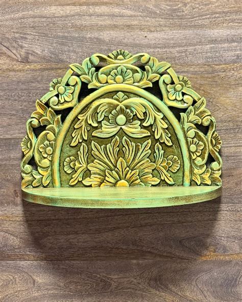 Antiquity Rustica Collective - Wooden Wall Carved Shelf – Revive Home