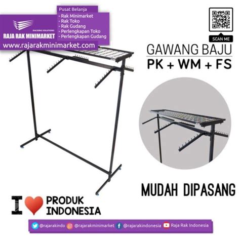 RAK GAWANG BAJU TIPE PK + FS + WM | Rak Display Toko Baju Pakaian ...