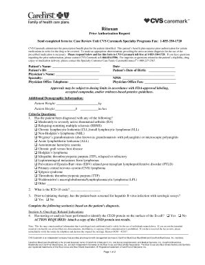 Fillable Online Send completed form to: Case Review Unit CVS Caremark ...