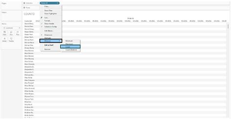 Tableau Aggregate 的图像结果