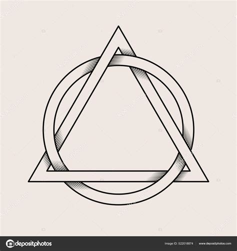 Intertwined Triangle Circle Symbol Geometric Design Element Vector ...