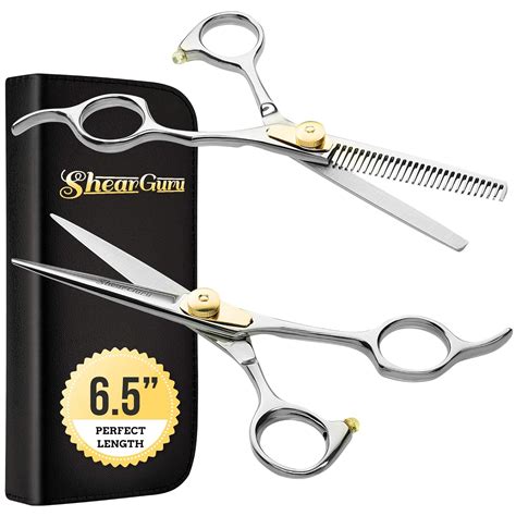Professional Barber Scissor Hair Cutting Set - 6.5" - 1 Straight Edge ...