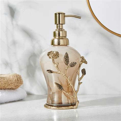 Buy Panama Rose Glass and Metal Soap Dispenser - 450ml from Home Centre ...