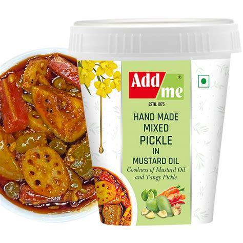 Add me Hand Made Mixed vegetable Pickle in Mustard Oil 500gm | Goodness ...