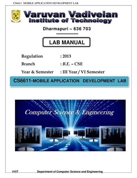 CS6611 Mobile Application Development Laboratory - 22 Dharmapuri – 636 ...