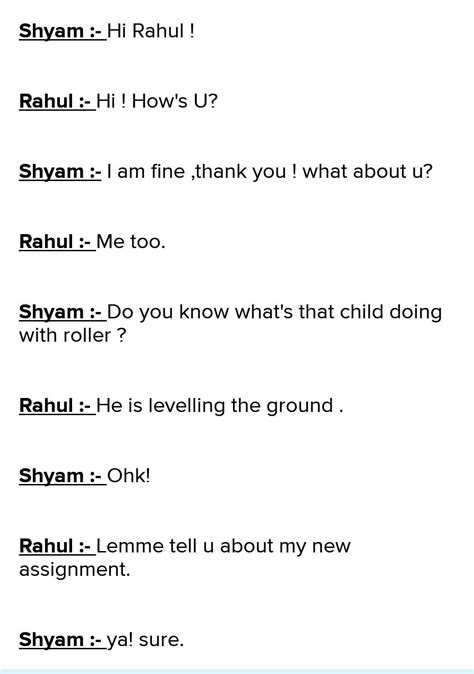 Write a dialogue between two friends meet on playground - Brainly.in