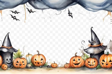 Premium PSD | Halloween frame transparent background