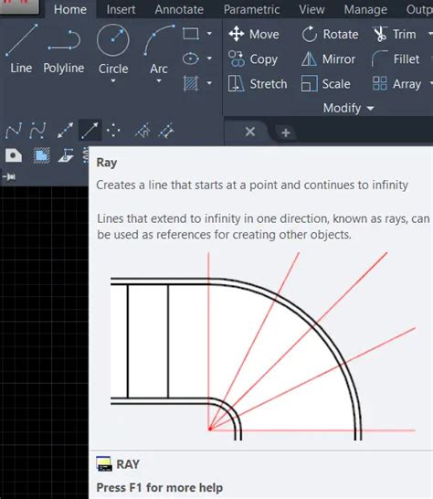 Image result for AutoCAD Line Ray Icon