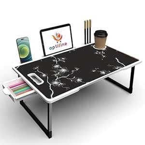 OPTIFINE Foldable Laptop Table Multipurpose with Cup Holder, Study Bed ...