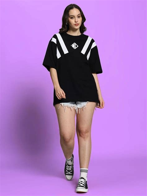WOMEN'S ALLONZO OVER-SIZED T-SHIRT BLACK | Buy Online at Wearduds India
