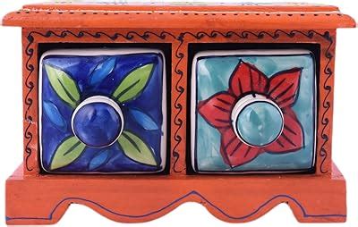 RAJ SAKHI Wooden Pottery Chest of Drawers - 3 Chests - Step Stand ...