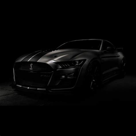 Black Mustang GT in the Dark