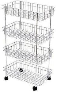 4tens 4 Layer Kitchen Storage Fruit and Vegetable trolley Stainless ...