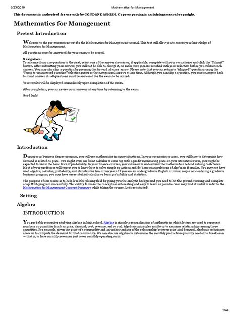 Image result for Maths for Management Lecture Notes