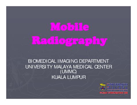Mobile Radiography Overview and ALARA Principles (UMMC) - Studocu