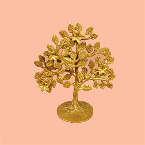 Brass Kalpvriksha Tree/ Karparga Viruksham Tree with flower – Pujalane