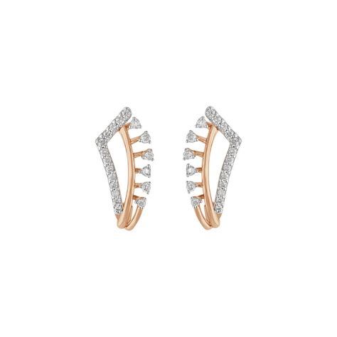 Buy Ravishing Rose Gold Diamond Earrings OER23126-D400X0C Online at ORRA.