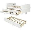 Buy Solid Wood Captain's Bed,Full Daybed with Trundle and 3 Storage ...