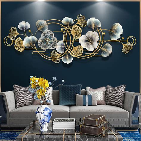 Metal Art Wall Decor,3D Ginkgo Leaf Wall Art Decor 64.6in×26.4in ...