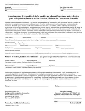 Fillable Online Volunteer Background Release Form-1 - Spanishdocx Fax ...