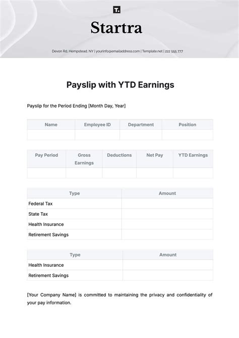 Free Payslip Template to Edit Online