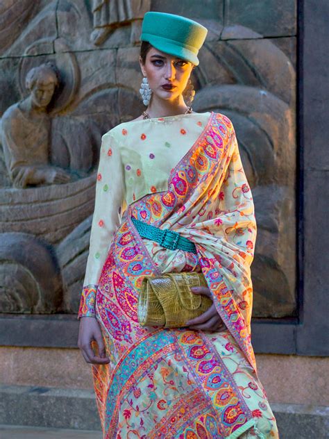 Women's Organza Sea Green Woven Design Designer Saree With Blouse Piec ...