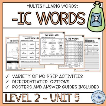 FUN Phonics Practice Activities: Multisyllabic Words Ending in -IC ...