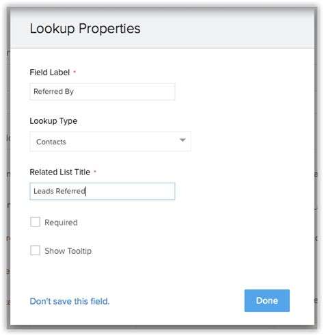 How to create a lookup field?