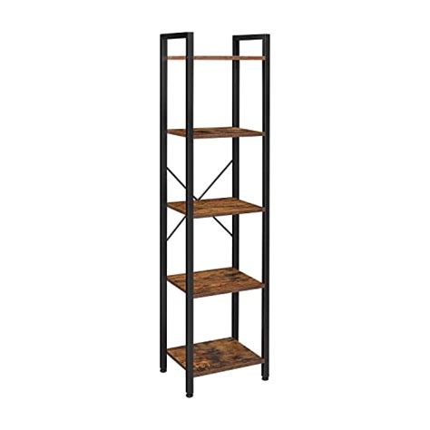 Buy VASAGLE Bookshelf, Bookcase, 5-Tier Storage Shlef Rack with Steel ...