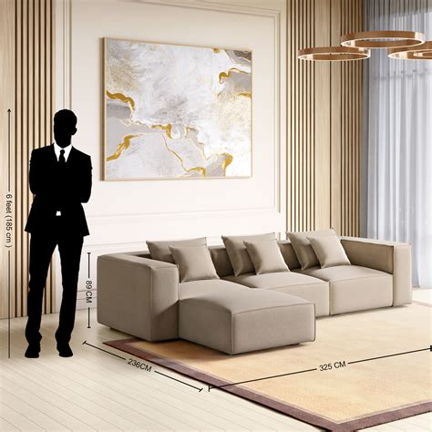 Buy Mills Fabric 3-Seater Sofa with Ottoman from Home Centre at just ...