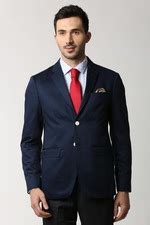 Buy Men Blue Textured Formal Blazer Online - 354327 | Peter England